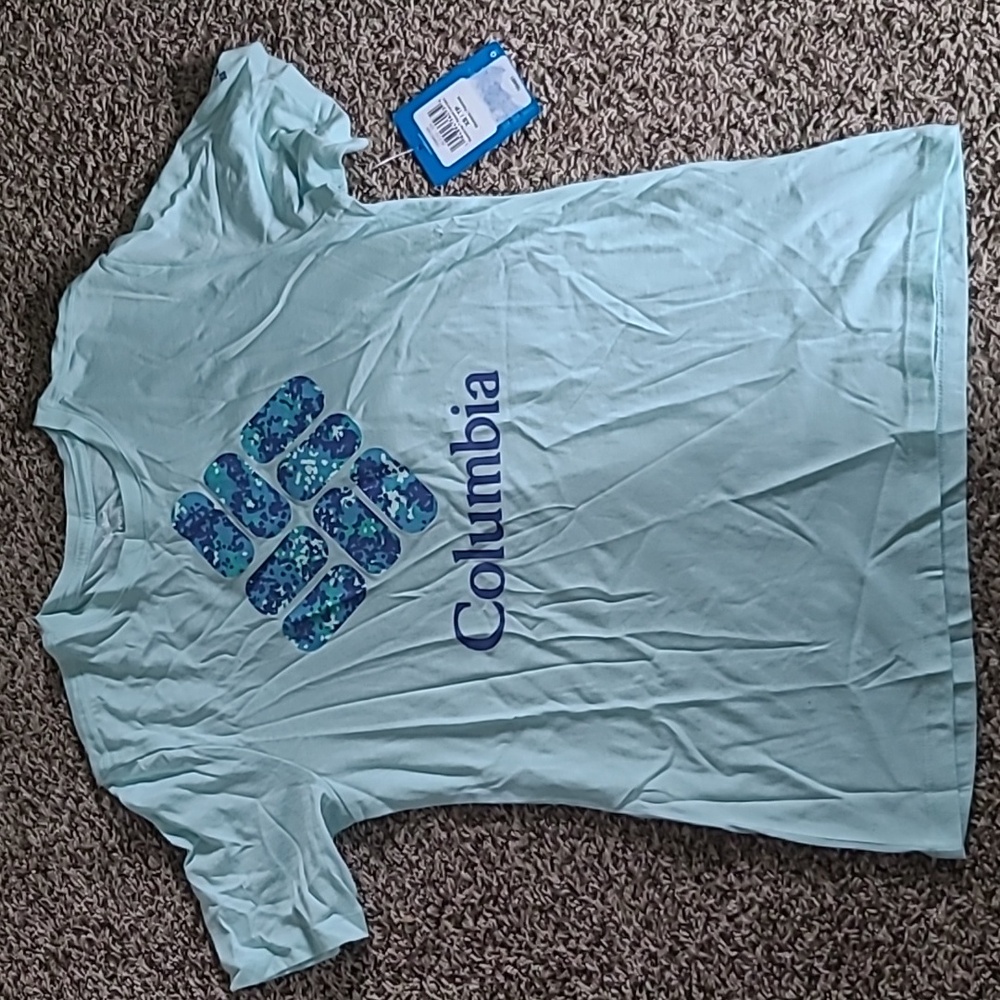 Columbia Women's Bluebird Day Relaxed Crew Neck, ICY Morn Heather/Stacked Dotty,